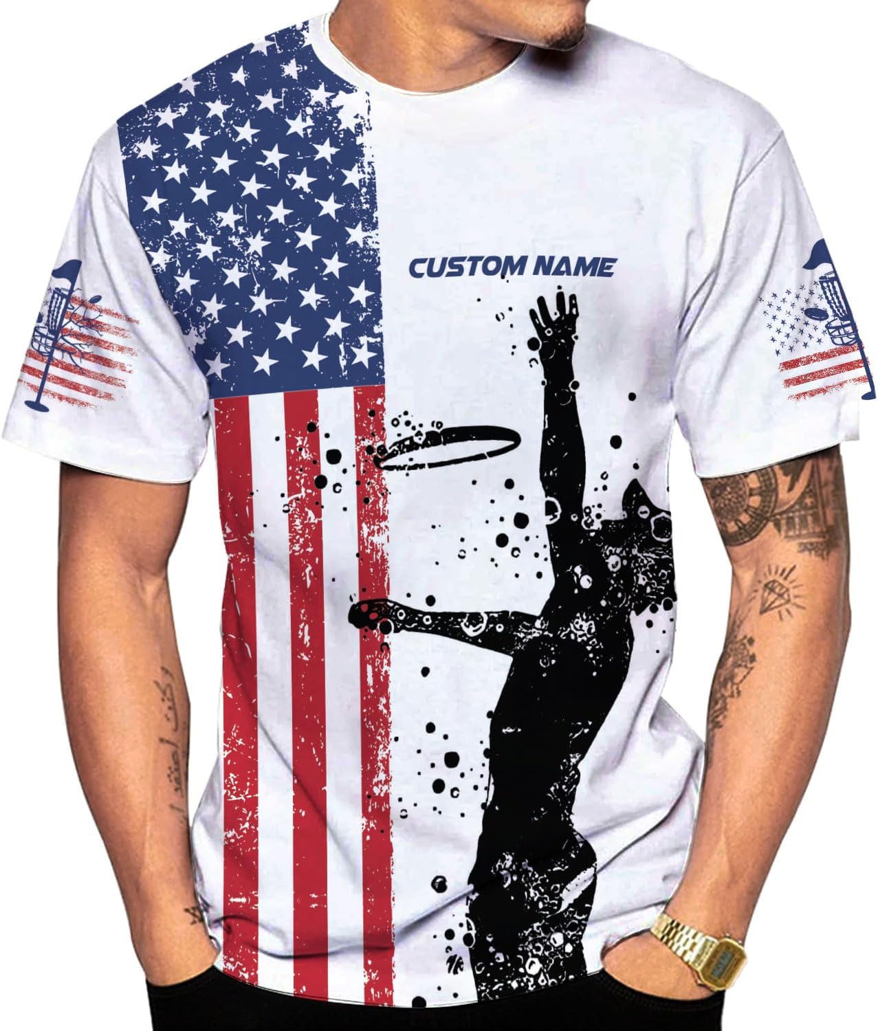 Personalized Disc Golf T-Shirt 3D All Over Printing S-5XL, Disc Golf Shirts for Men, Mens Disc Golf Tee Shirt