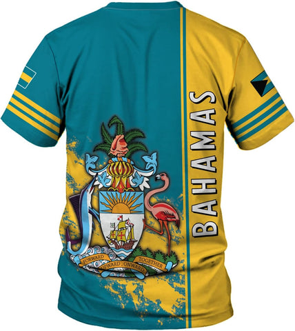 Artparel Personalized Bahamas Shirts 3D Bahamas T-Shirt Bahamas Shirts for Men Bahamas Souvenirs Shirts Bahamas Flag Shirts
