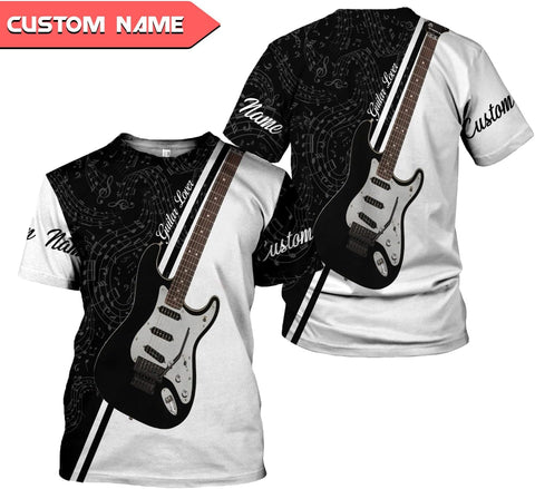 Personalized Name Guitar Shirt 3D, Customized Guitar Shirts for Men, Unisex Guitar Shirts Music Music Lover, Guitar Lover