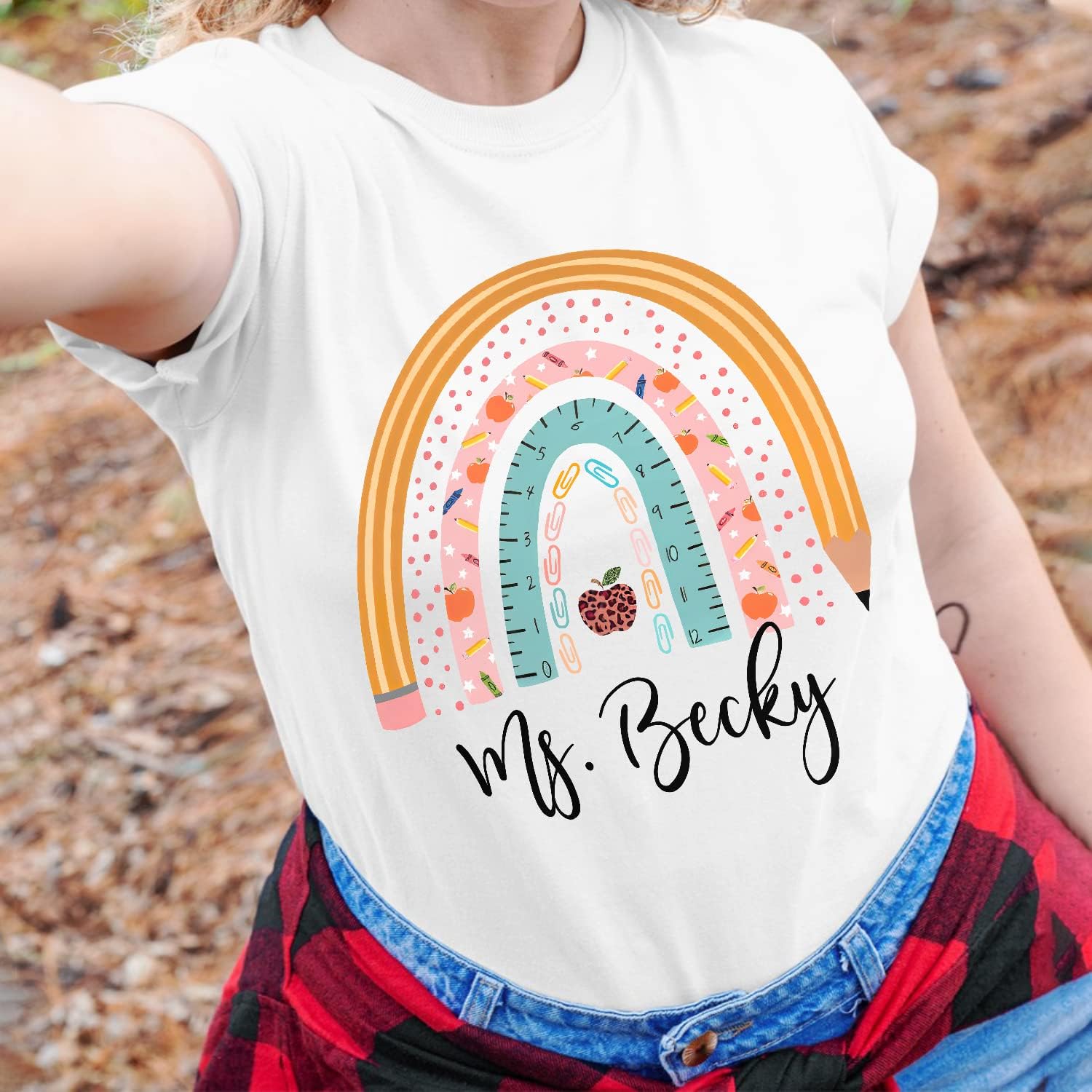 Personalized Teacher Shirts, Custom Teacher Shirt for Women, Cute Teacher T-Shirt, Gift Idea for Teacher, Teaching Shirt Tee
