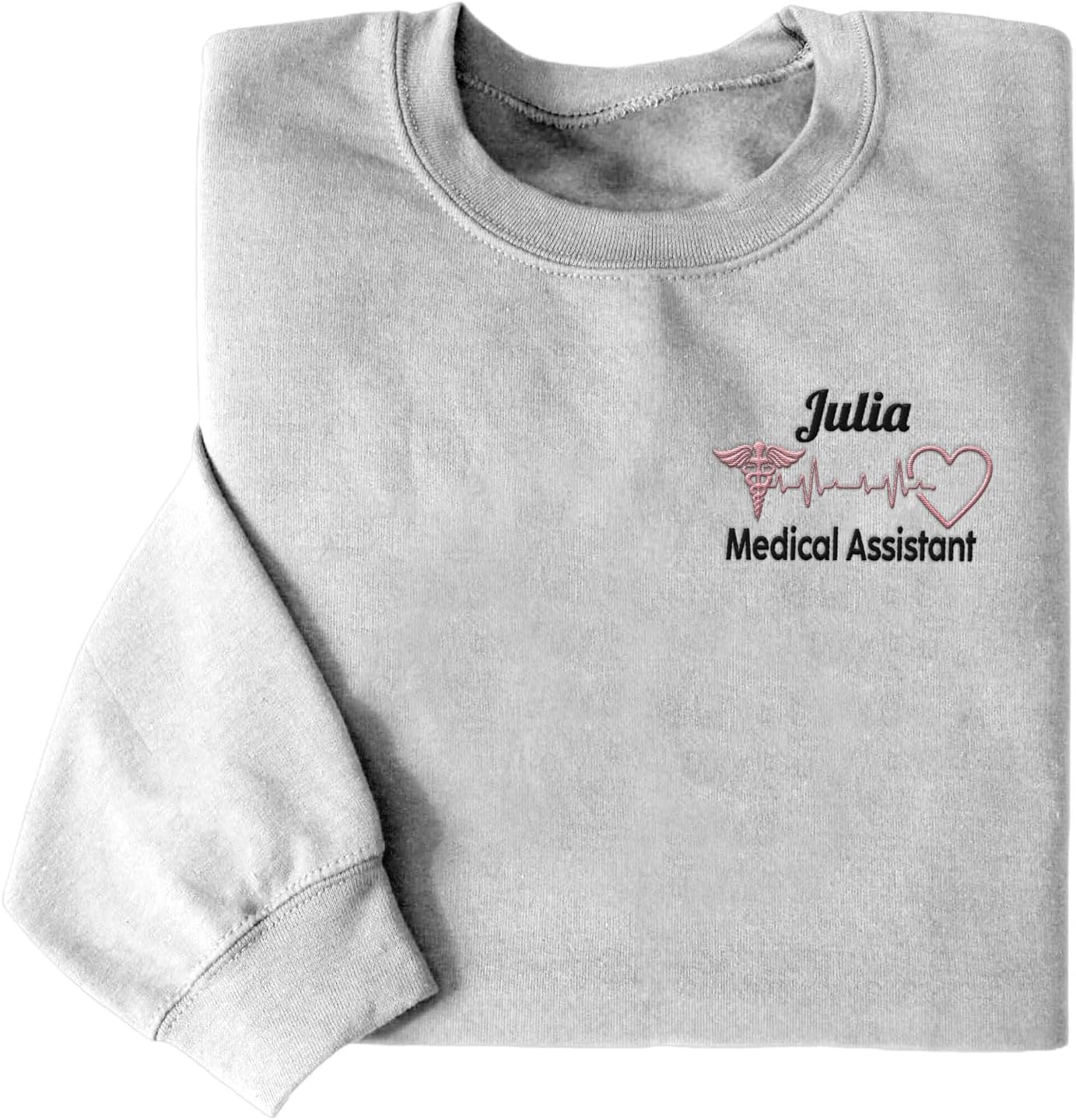 Intenprints Personalized Nurse Embroidered Sweatshirt for Women, Custom Registered Nurse Shirt, CNA Shirt, Nursing Sweatshirt