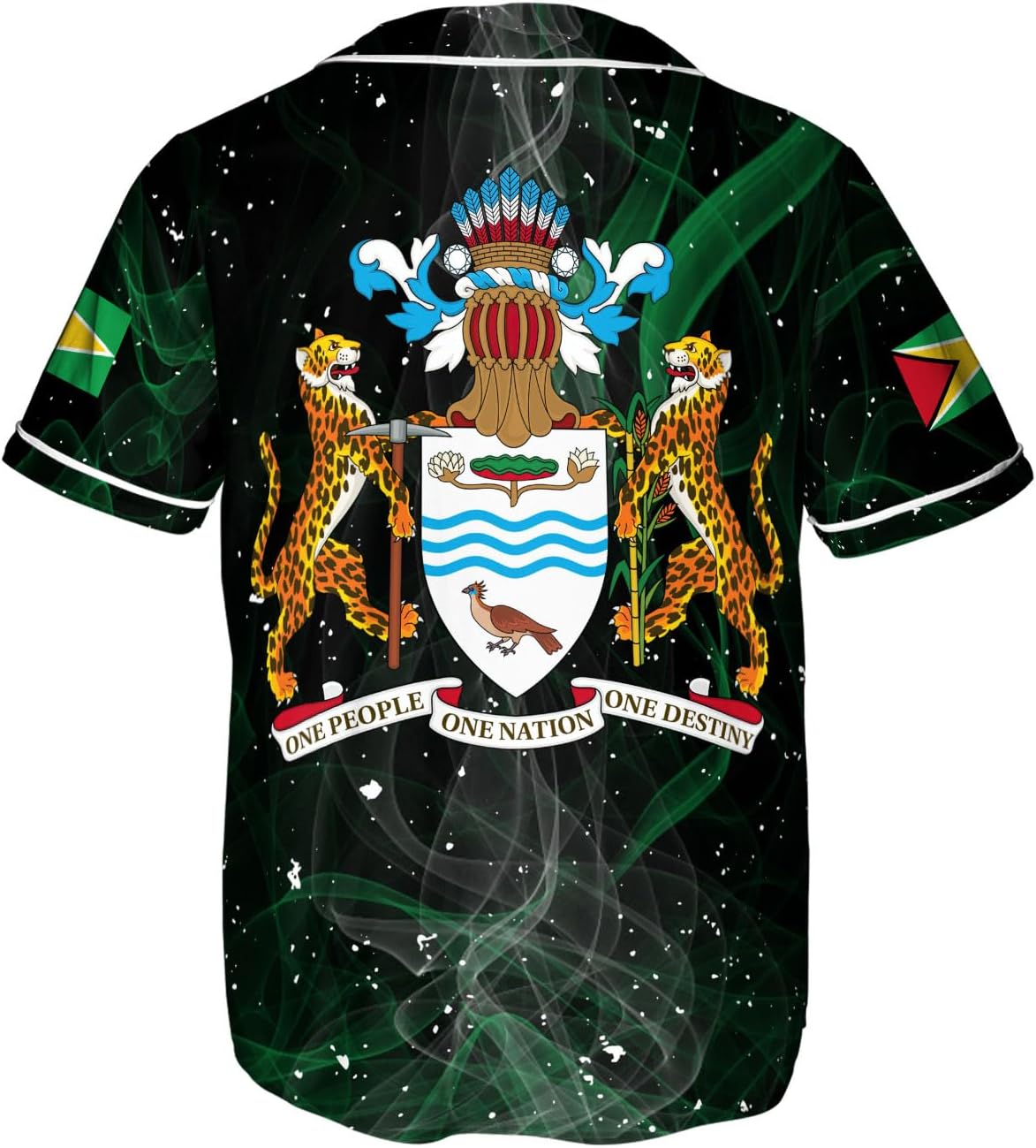 Leeprints Personalized Guyana Baseball Jersey Shirt, GuyaneseFlag Jersey, Guyana Guyanese Pride Jersey for Men and Women