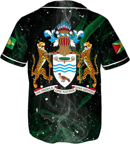 Leeprints Personalized Guyana Baseball Jersey Shirt, GuyaneseFlag Jersey, Guyana Guyanese Pride Jersey for Men and Women