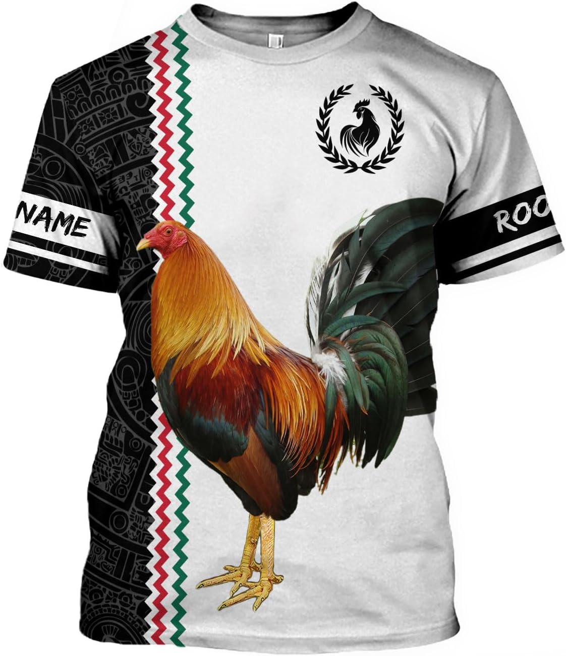 AOVL Personalized Rooster shirts 3D Rooster Mexican Shirts for Men Rooster Mexico Shirt Rooster Shirt for Men Women S-5XL