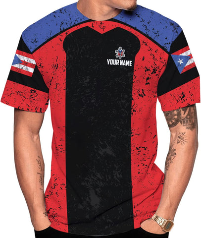 Personalized Name Puerto Rico T-Shirt 3D, Puerto Rico Shirt for Men Women, Puerto Rico Flag T Shirt All Over Printing S-5XL