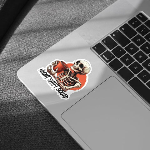 3Pcs Night Shift Squad Sticker, Skeleton Stickers, RN Nurse Skeleton Healthcare Worker Coffee Stickers, Fun Night Shift Die-Cut Vinyl Decals - Sticker for Laptop Water Bottle Phone Car Helmet 3"