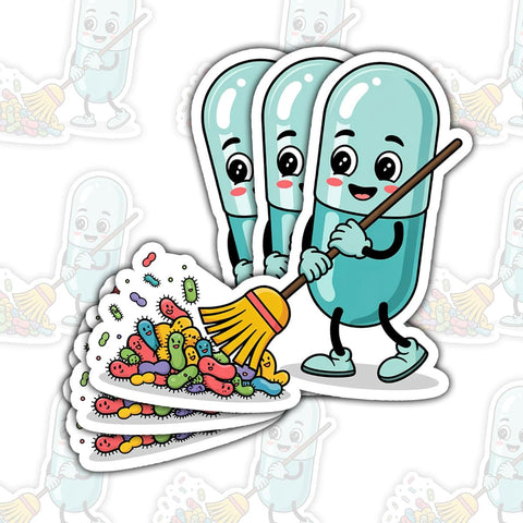 (3PCS) Medicine Pharmacy Sticker, Virus Clearing Pills Stickers Gift Nurse Doctor Pharmacist Decorations for Laptop Water Bottle Car Phone Helmet Window Kindle Notebook 3 Inch