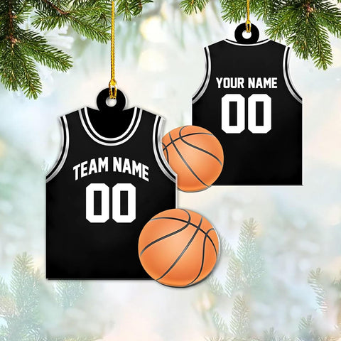 mostprints Personalized Basketball Ornaments, Basketball Christmas Ornament, Custom Basketball Player Ornament, Basketball Ornaments for Christmas Tree, Basketball Team Ornament (B4)