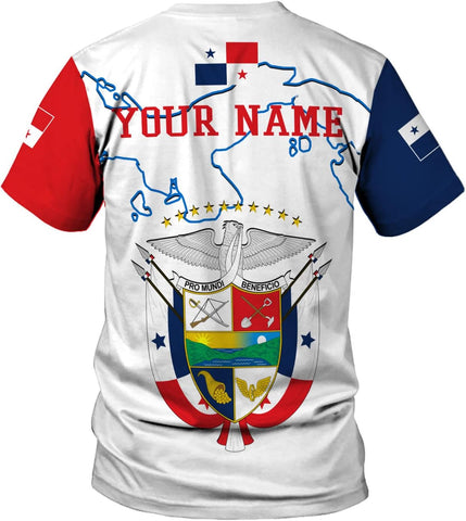 Custom Panama Shirts for Men 3D Panama Coat of Arms Shirts Panamanian Flag Pride Shirts Panama Hombres Camisa Men Women