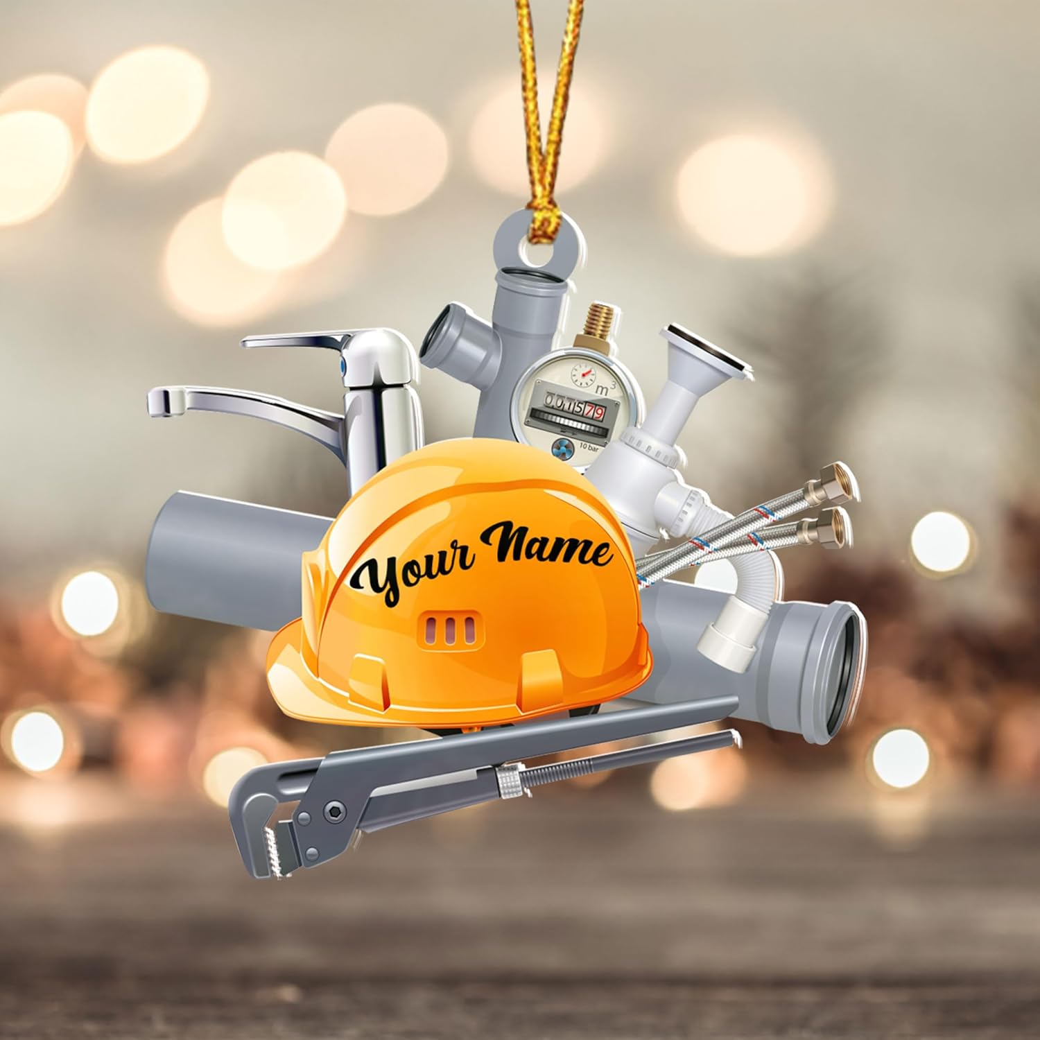 AOVL Plumber Ornament 2024 Plumber Christmas Ornaments Handyman Ornament Toolbox Christmas Ornament Tool Ornaments for Plumbers 2024 Handyman Ornaments Gifts (PL4)