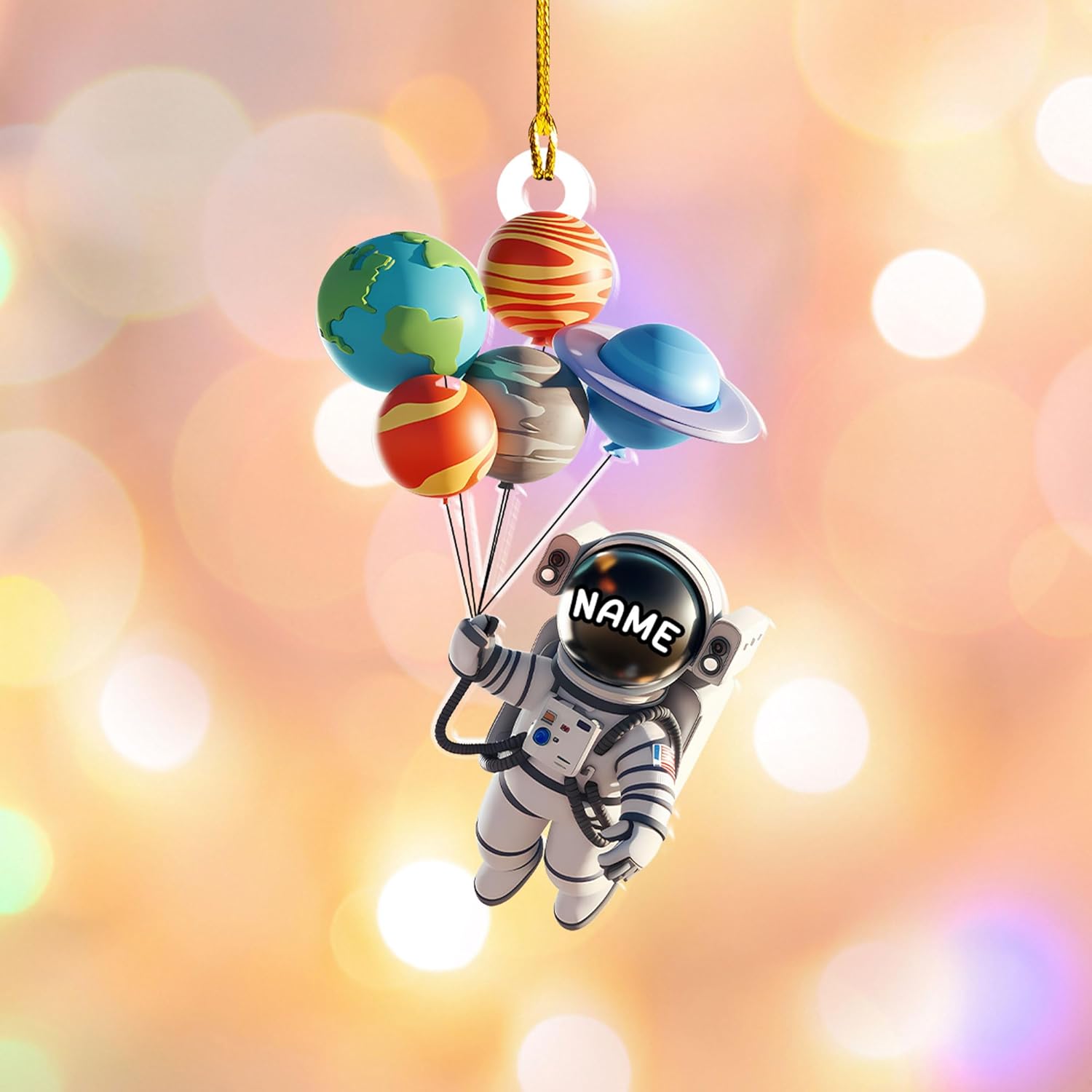 Personalized Astronaut Christmas Ornament Custom Name Rocket Spaceship Ornament for Christmas Tree Xmas Home Decoration Gifts for Boys Children Space (Acrylic, Style 5)
