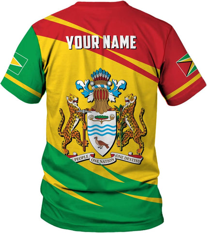 MoonArt Personalized Guyana Shirts - Guyanese Coat of Arms Flag 3D