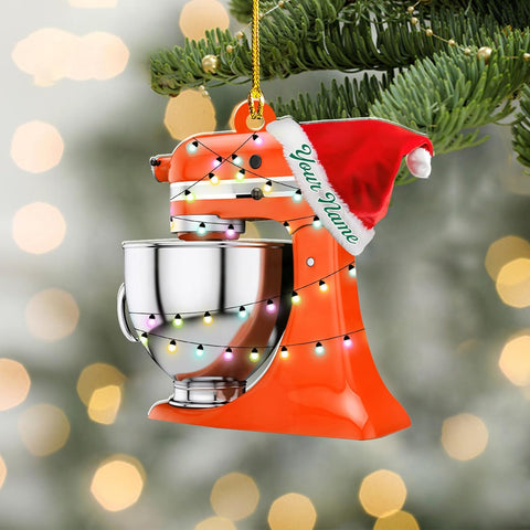 Custom Baking Mixer Lights 2D Flat Ornament Customized Stand Mixer Mica Christmas Ornaments Love Cooking Xmas Keepsake Gift Ideas Gifts for Chef Lovers Gift (BM2)