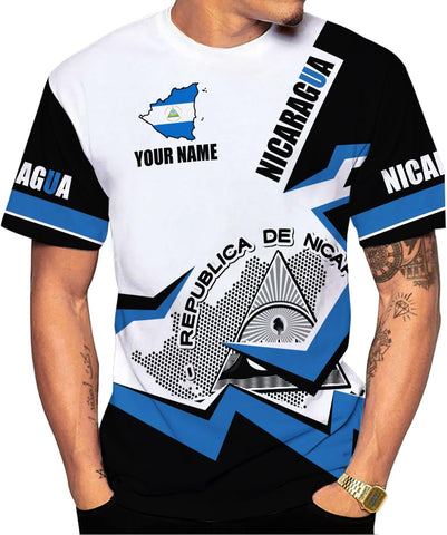 Custom Nicaragua Shirt 3D Flag T-Shirt Hoodie Sweatshirt, Camisas Nicaraguan Men & Women Personalized Nicaragua Shirt