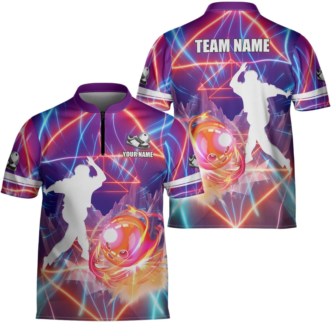 Ligthuy Personalized Bowling Jersey 3D, Bowling Shirts for Team, Bowling Shirt Unisex for Men Women, Bowling Shirts for Men 2
