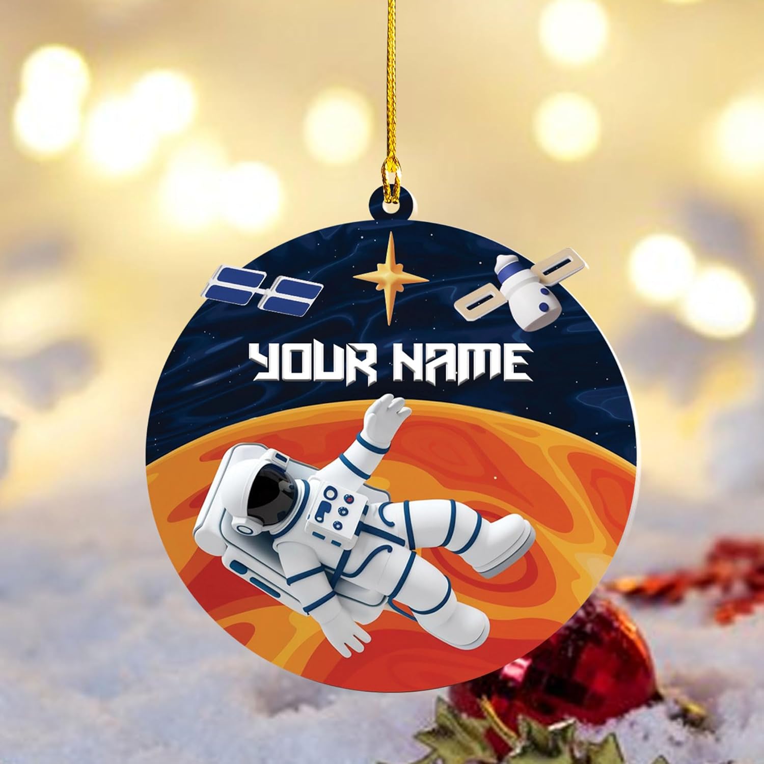 MAPrints Personalized Astronaut Christmas Ornaments 2024, Acrylic Rocket Spaceship Ornament, Astronaut Ornament, Galaxy Space Astronaut Xmas Ornament, Astronaut Resting On Moon Ornament (Astronaut 8)