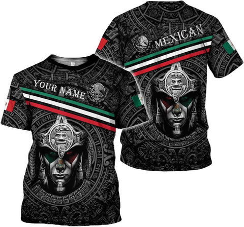 Mostprints Personalized Name Aztec Shirts for Men, Aztec Shirts for Women, Mexican Shirts for Men, Rooster Mexico Shirts