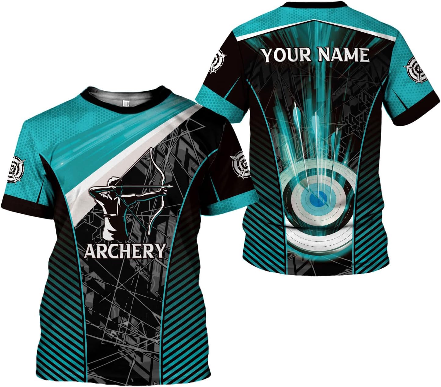 Custom Archery T-Shirt Bow and Arrow Personalized 3D Shirts for Archer Men Women Target Team Archery Apparel Gifts