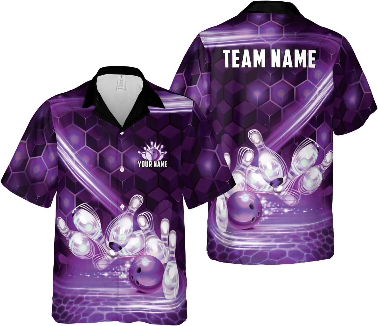Artparel Personalized Bowling Hawaiian Shirt 3D Bowling Hawaiian Gifts Men Bowling Button-Down Short Sleeve Hawaiian Shirt