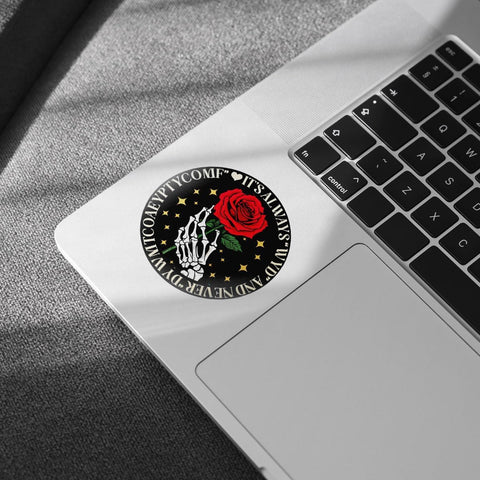 (3pcs) Its Always WYD and Never DYWMTCOAEYPTYCOMF Sticker, Skeleton Hand Rose Book Stickers, Never Send Roses Sleep Token Sticker- Vinyl Stickers 3'' for Laptop Water Bottle Phone Car Window Helmet