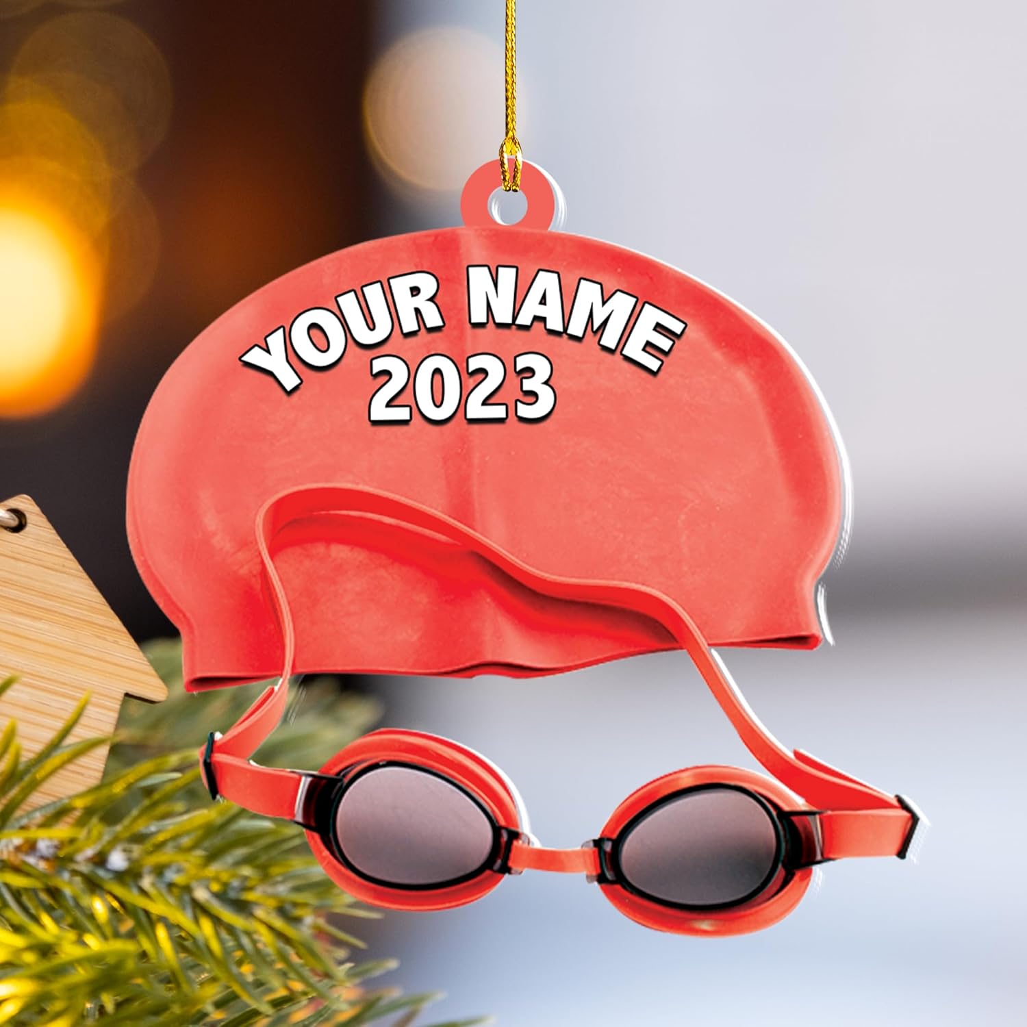 Parvii Personalized Swimming Ornament, Gift for Swimming Lovers Ornaments Swimmer Christmas Ornament Christmas Tree Decor Swimming Christmas Ornament Lovers, Male Female Swimmer Ornament (S9)