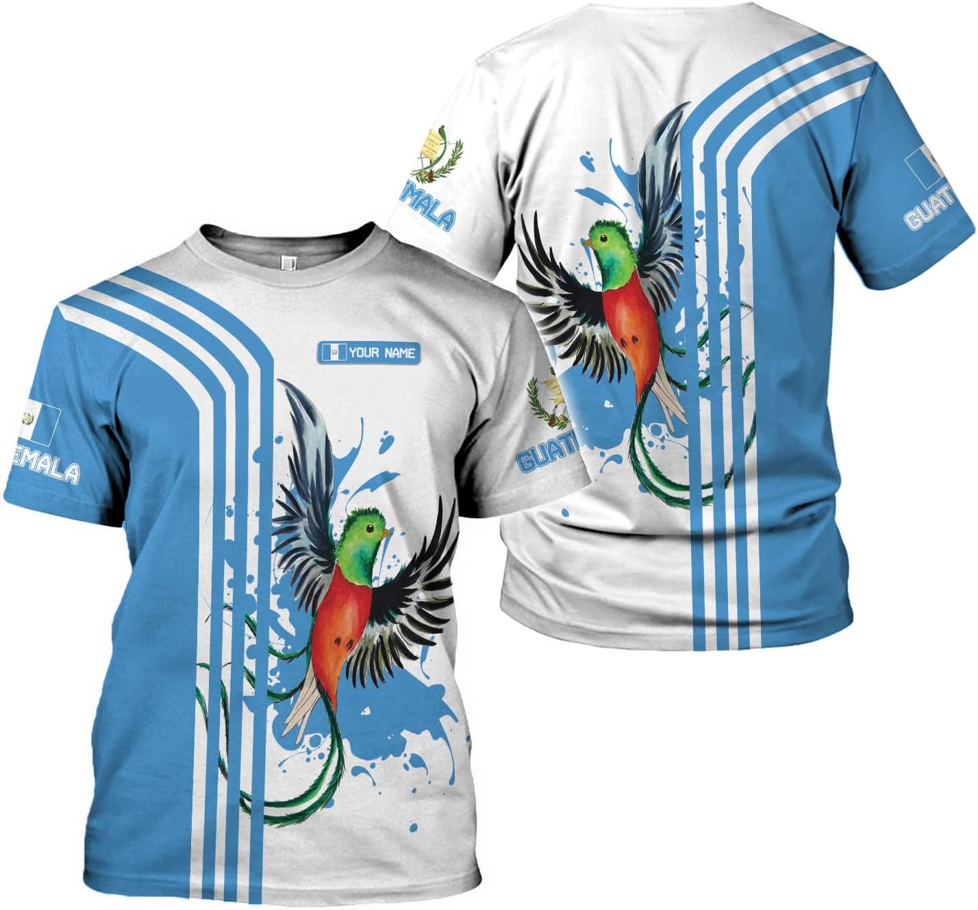 Mostprints Personalized Guatemala Shirt 3D Guatemala Camisas Guatemala Flag Shirts, Guatemalan Pride T-Shirt for Men Women