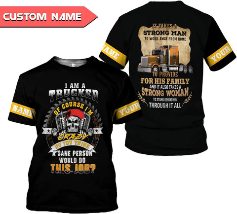 Personalized Trucker Shirt Custom US Flag Truck Driver T-Shirt Funny Trucker Gift 3D Hoodie for Men & Women Trucking Diesel