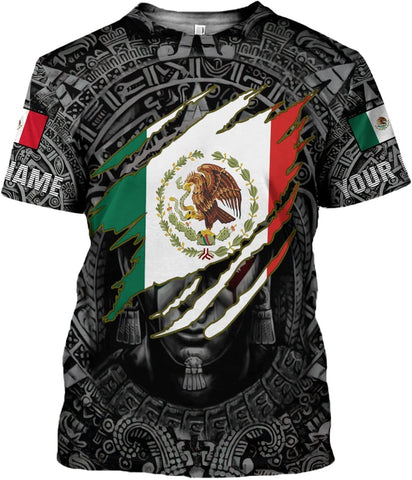 Personalized Name Mexican Shirts for Men, Customized Aztec Warrior Mexico Shirts for Men, Mexico Shirts for women, Mexico Shirt Eagle Flag Mexican Eagle Shirt, Mexico Soccer shirt men TS48