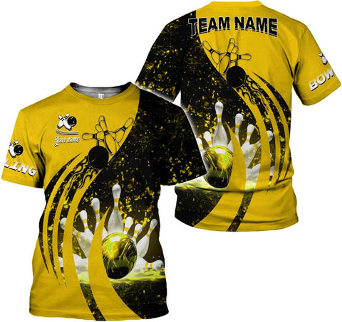 Rivelus Personalized Name Bowling Shirts for Men and Women 3D, Bowling Shirts for Team Bowling, Bowling Shirts Gift