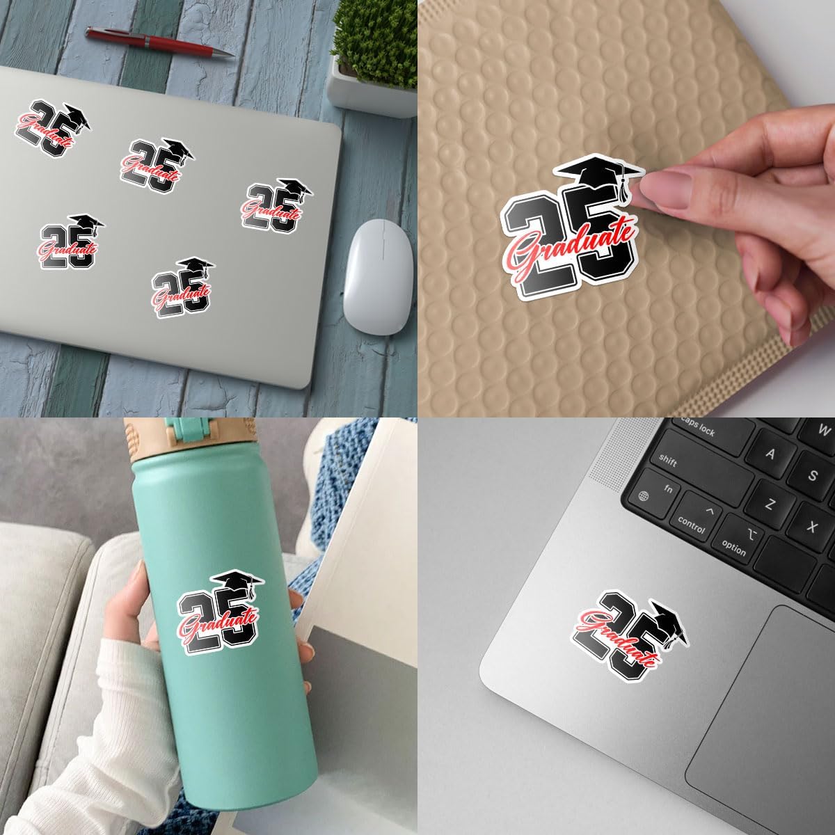 3Pcs Class of 2025 Stickers, Graduate Sticker 2025 Decorations, Graduation 2025 Senior- Stickers for Laptop Water Bottle Phone Case Car Window Helmet Vinyl Stickers 3"x3"