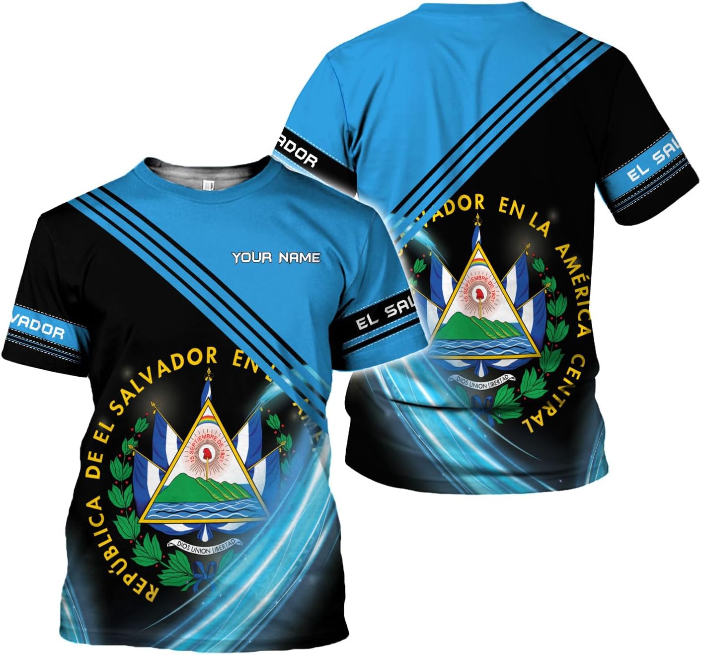 Custom El Salvador Flag Shirt for Men Women Personalized Salvadoran Pride Tshirt 3D El Salvador Clothes Salvadoreñas Shirts