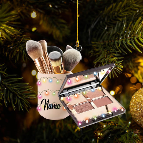 Suseaz Personalized Makeup Tools Christmas Ornament 2024, Makeup Box Christmas Ornament Gift for Makeup Artist, Christmas Tree Decor for Makeup Shop, Gift for New Makeup Coworkers (ON211)
