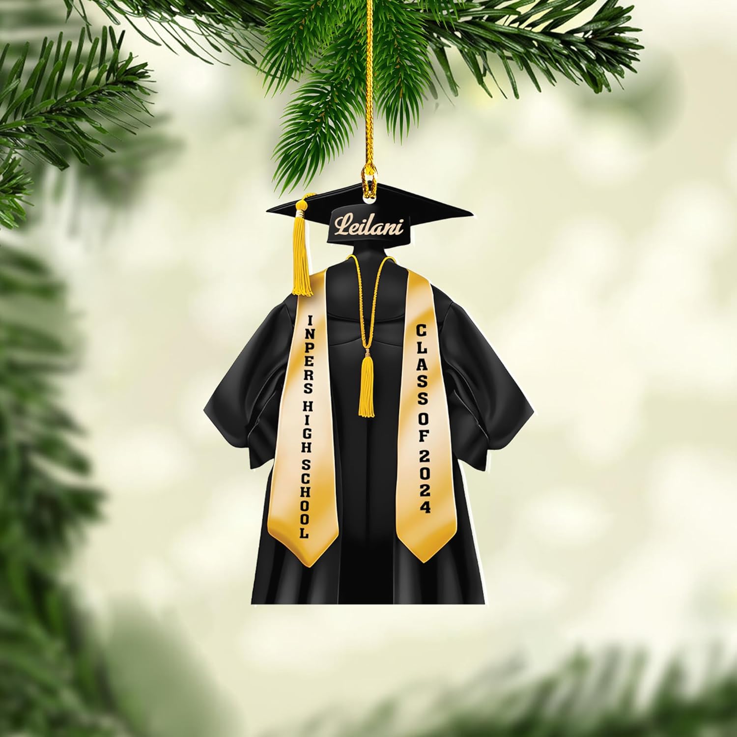 AOVL Graduation Ornament, Graduation Ornaments Class of 2024, Graduation Cap and Scroll Xmas Gift, Graduation Christmas Xmas Tree Ornaments, Gifts for Graduate, School Ornaments (Gra4)