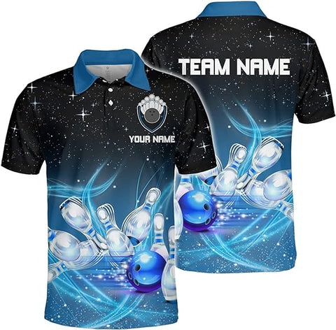 Mostprints Custom Bowling Polo Shirt Personalized 3D Team Name Bowling Shirts For Men Women Jersey Unisex