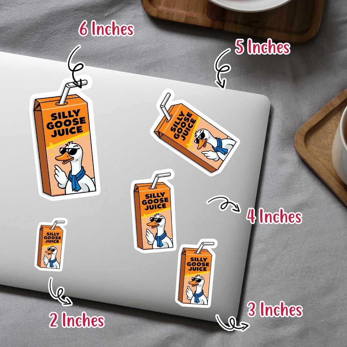 (3pcs) Silly Goose Juice Sticker, Goose Funny Sticker Die-Cut Waterproof Vinyl Sticker Laptop Water Bottle Window Phone Helmet