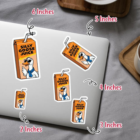 (3pcs) Silly Goose Juice Sticker, Goose Funny Sticker Die-Cut Waterproof Vinyl Sticker Laptop Water Bottle Window Phone Helmet