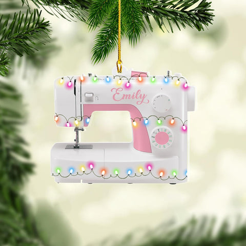 Personalized Sewing Christmas Ornament, Custom Sewing Machine Christmas Ornament 2024, Sewing Machine Ornaments for Christmas Tree, Quilt Gifts for Sewing Lovers Quilting Xmas Tree Decor (S4)