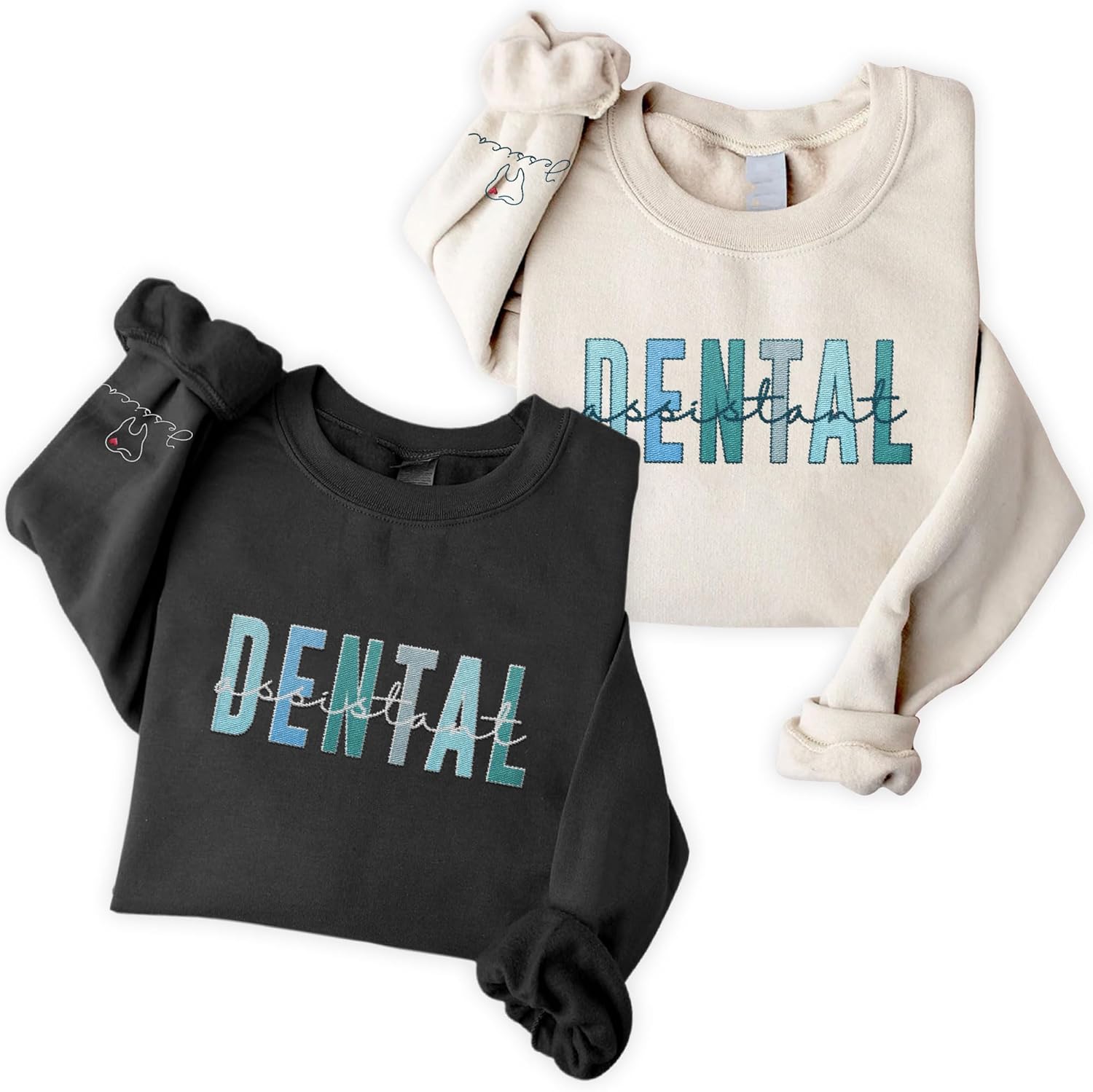 Leeprints Personalized Embroidered Sweater, Dental Assistant & Hygienist Gift, Nurse Hoodie