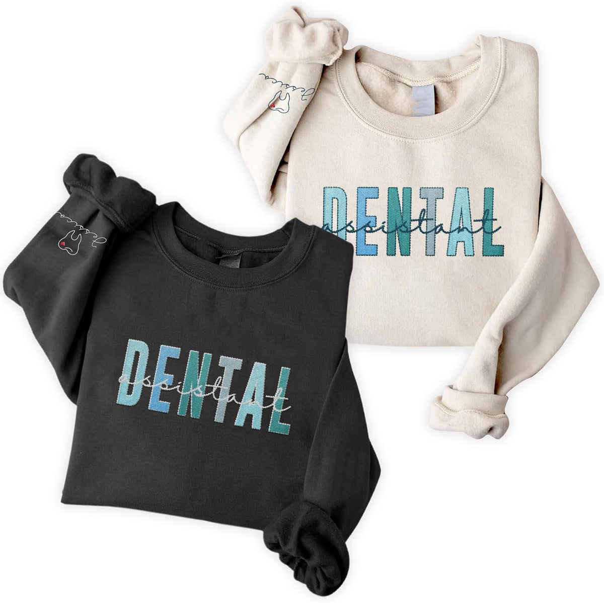 Leeprints Personalized Embroidered Sweater, Dental Assistant & Hygienist Gift, Nurse Hoodie