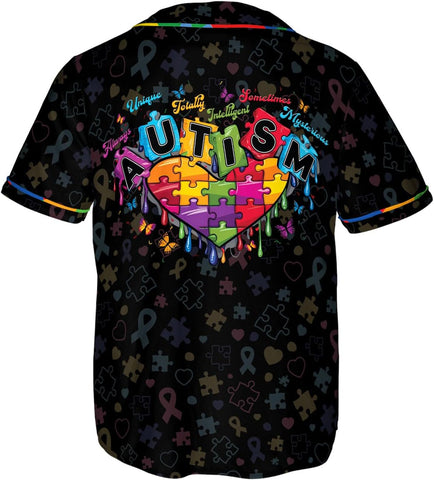 Custom Autism Awareness Jerseys for Men Puzzle Autism Baseball Jersey Puzzle Ribbon Awareness Shirt Autism Warrior Jersey