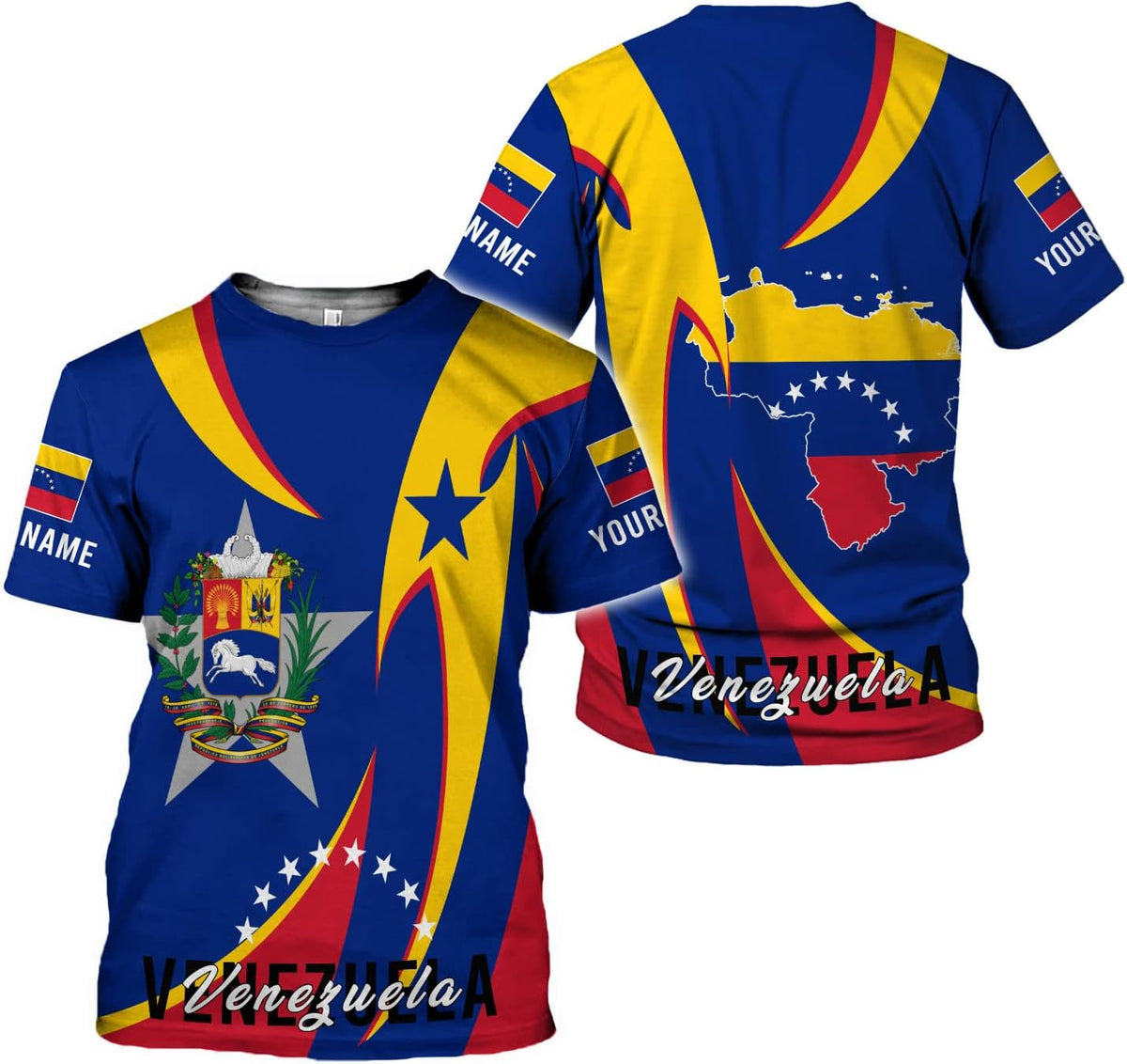Royal Fight Personalized Coat of Arms Shirt with Venezuela Flag - Pride Shirts for Men & Women