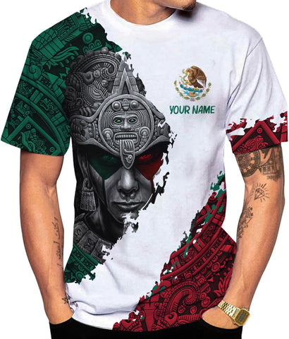 RoyalBro Personalized Mexico Shirts, Camisas De Mexico, Mexico Shirts for Men, Mexican Flag Jersey Shirt Mexico 3D Shirt