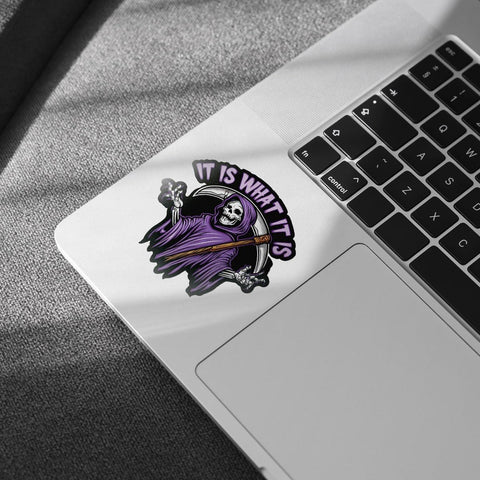 (3Pcs) It is What it is Decal, Skull Bumper Stickers for Cars, it is What it is Bumper Sticker Vinyl, Skull Coming Sticker Decal Vinyl - Stickers for Laptop Water Bottle Phone Car Window Helmet 3"