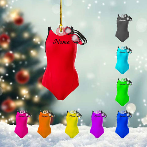 Mostefy Personalized Swimming Ornament, Swim Ornaments for Christmas Tree, Swimming Ornament for Girl, Boy Swimmer Ornament Xmas Decorations (Swimming1)