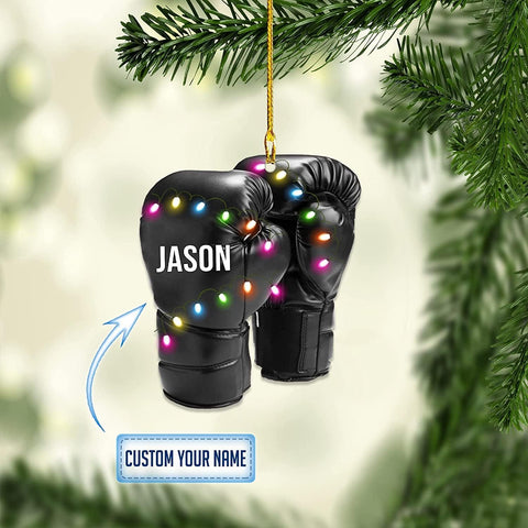 Personalized Boxing Ornament, Boxing Gloves Christmas Light Ornament, Custom Boxing Ornament, Kick Boxing Ornament, Gift for Boxing Lovers, Boxer Ornament Gift for Boxing Lovers (Boxing 1)