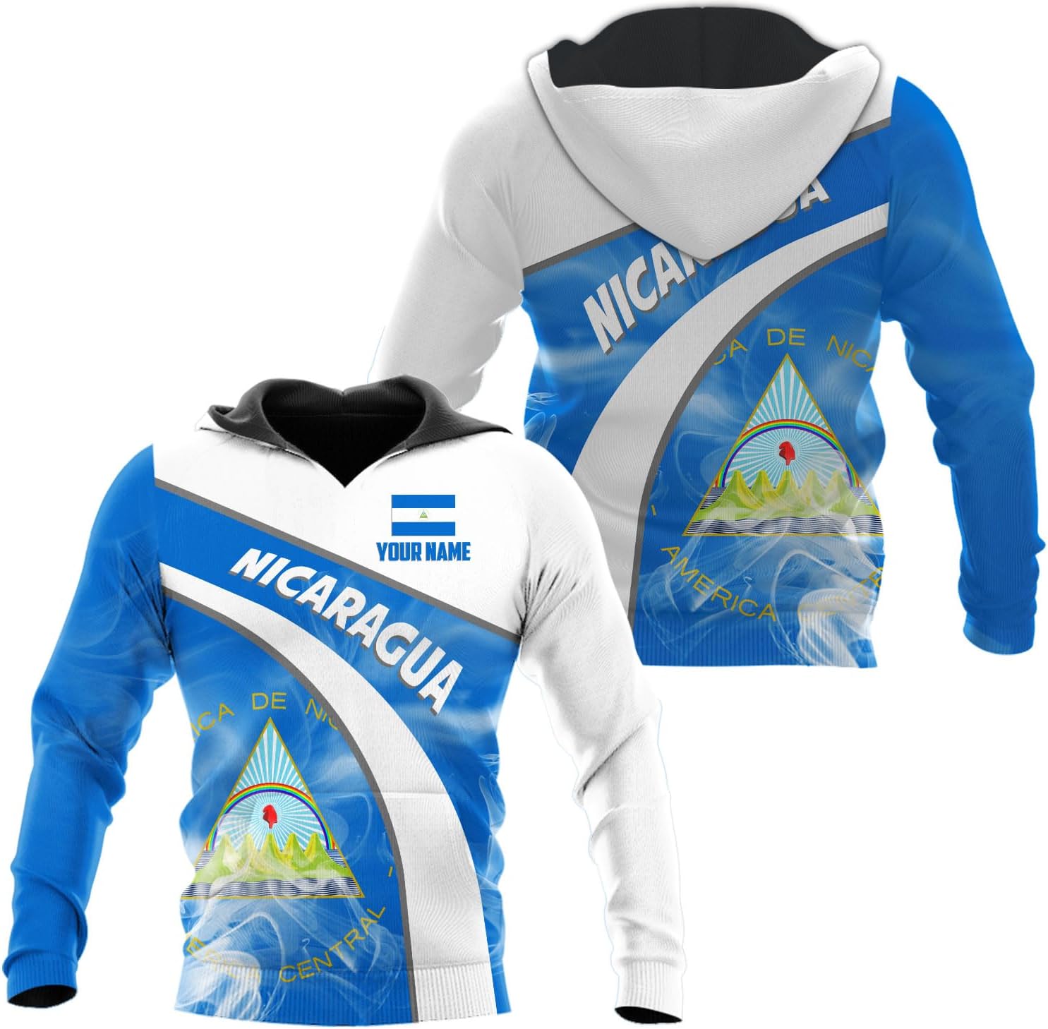 mostprints Personalized Nicaragua Hoodie Shirt Custom Nicaragua Flag Shirt for Men & Women Nicaragua Camisas Sweater