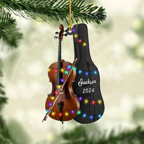 Personalized Cello Instrument Music Ornament, Cello Player, Cello Tree Ornaments, Cello Musical Keepsake Xmas Ornament Gift for Men Women Music Lover, Customized Cello Instrument Xmas (1, CLL1)