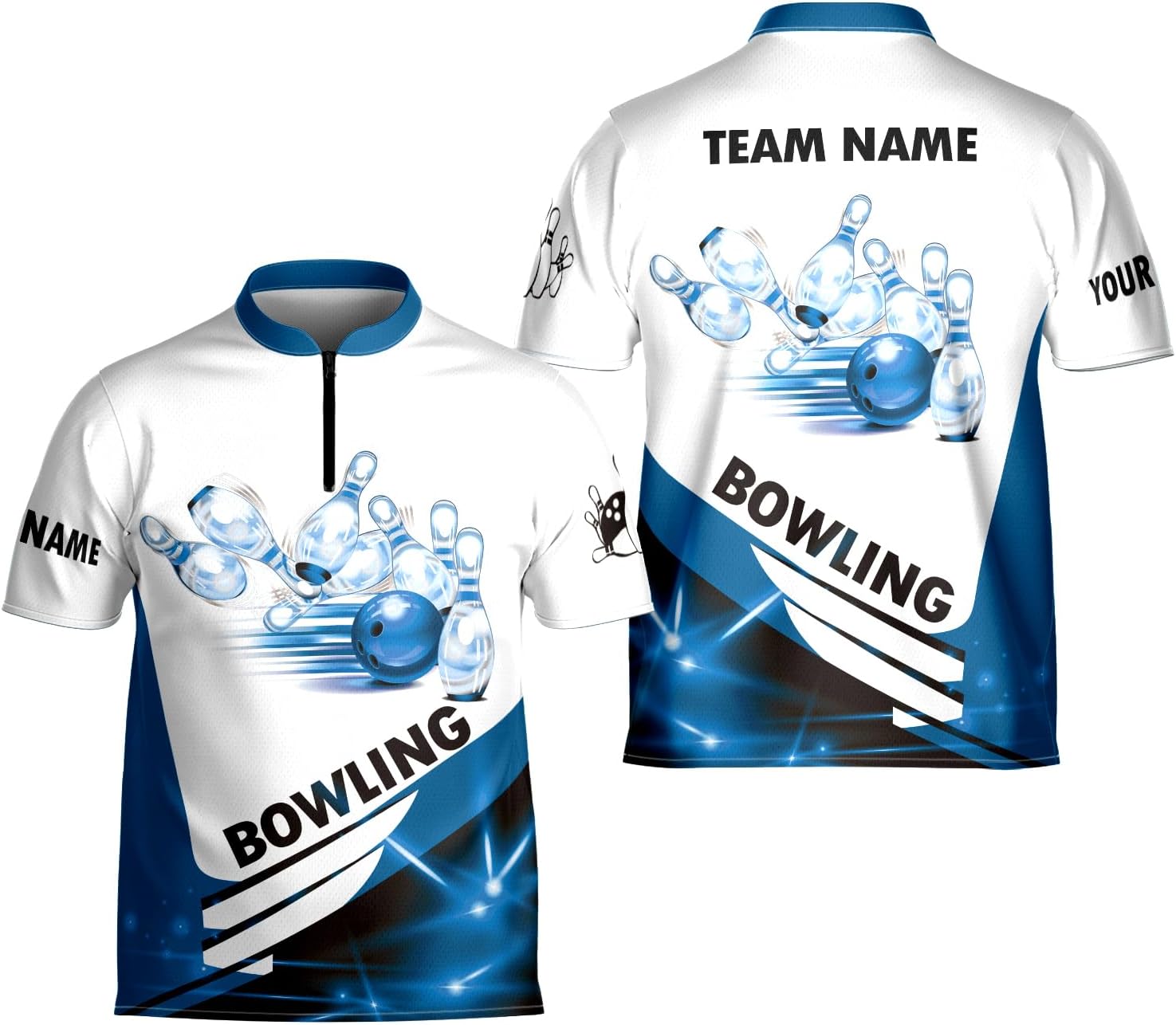 Artparel Personalized Name Bowling Jersey 3D, Custom Bowling Shirts for Team, Bowling Shirt Unisex for Men & Women