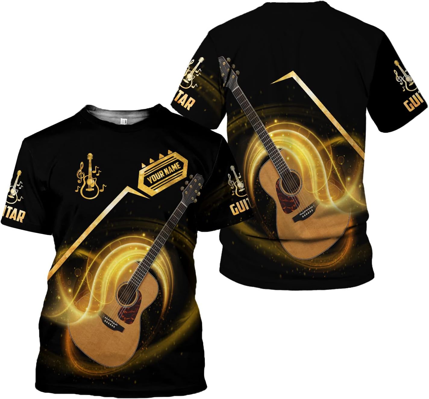 Custom Name Guitar Shirt 3D All Over Print, Guitar Shirts for Men, Unisex Guitar Shirts Music, Music Lover, Guitar Lover