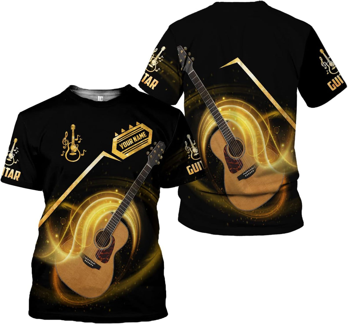 Custom Name Guitar Shirt 3D All Over Print, Guitar Shirts for Men, Unisex Guitar Shirts Music, Music Lover, Guitar Lover
